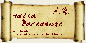Anita Macedonac vizit kartica